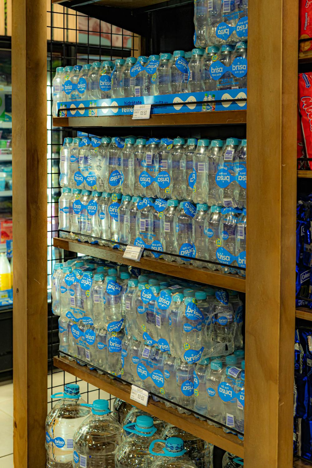 Bottled mineral water display